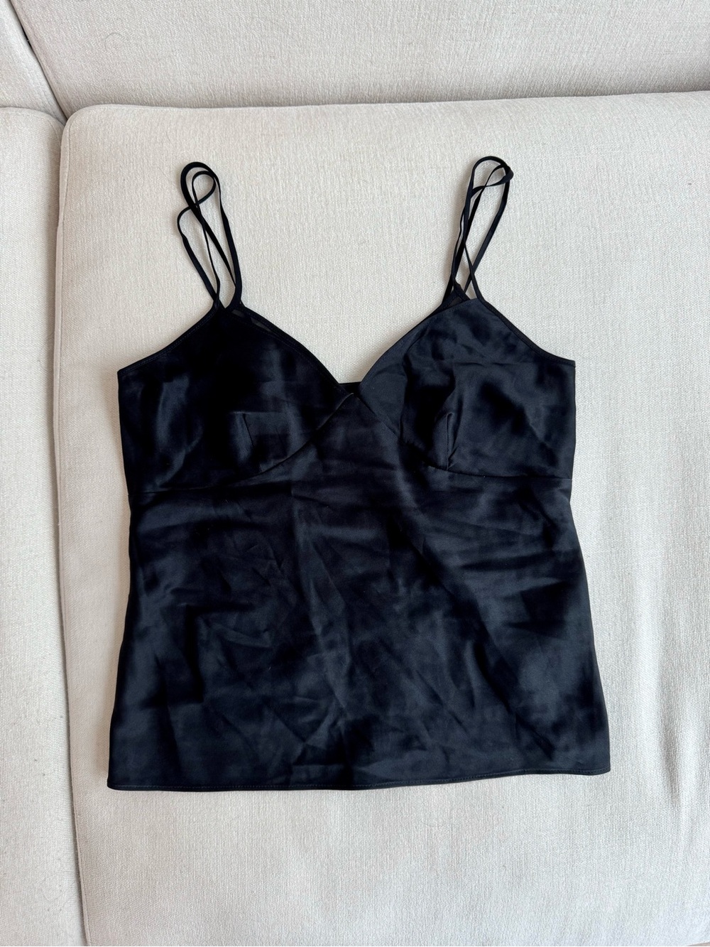 NWOT Club Monaco Silk Charmeuse Cami — Black (XS)
